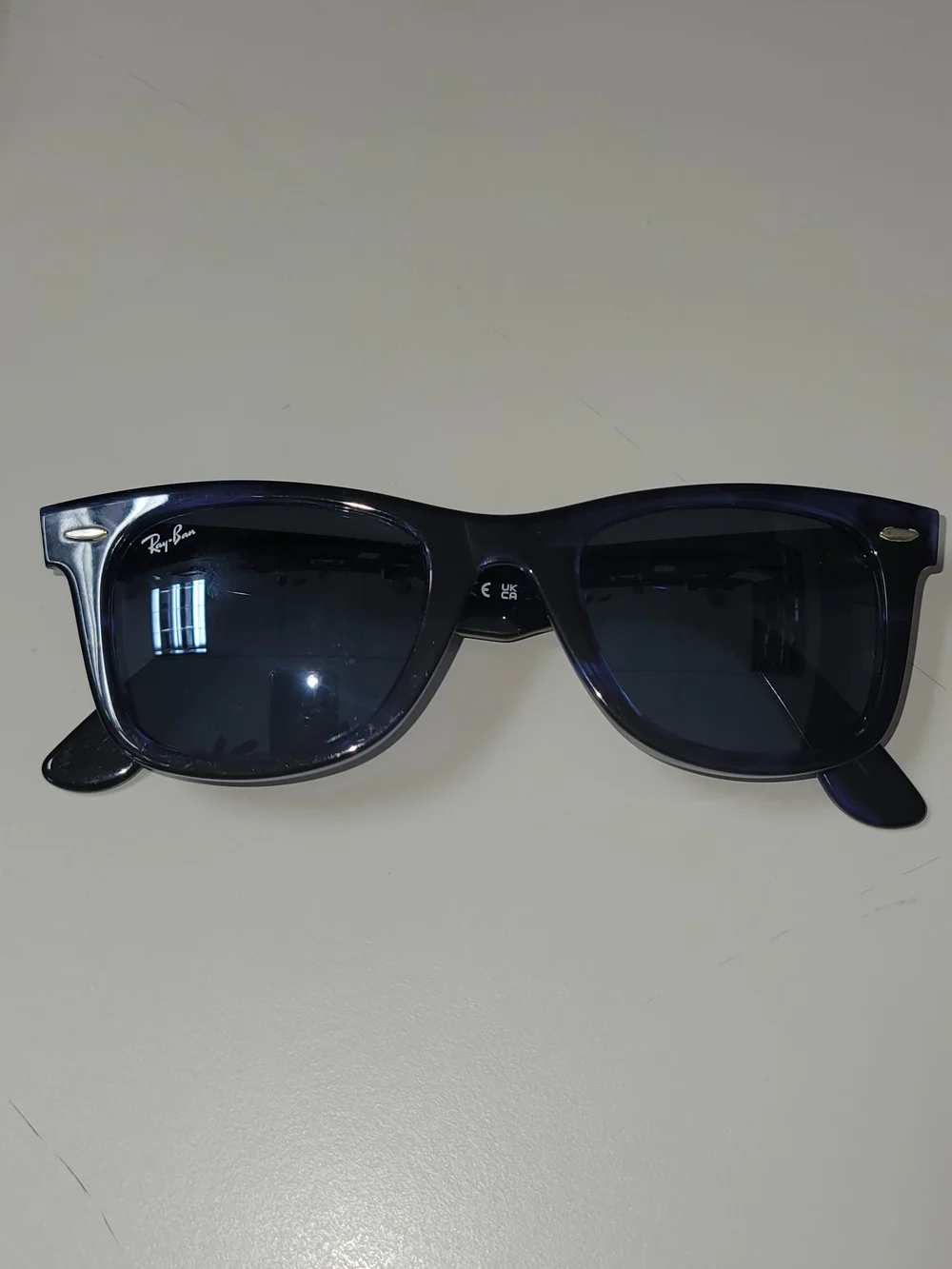 Ray-Ban RB2140 Wayfarer Sunglasses in Polished Striped Blue